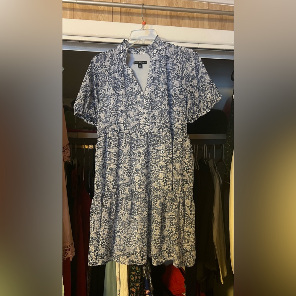 NWOT Sam & Jess blue floral dress